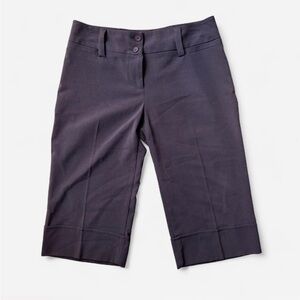 Women's Classic Tailored Chocolate Brown Capri Y2K Shorts